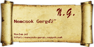 Nemcsok Gergő névjegykártya